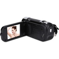 ASHATA Videokamera-Camcorder, Full-HD-Rotations-Digitalkamera-Recorder, 16X High Definition 270-Grad-Rotations-Digital-Camcorder-Video-DV-Kamera(eu schwarz)