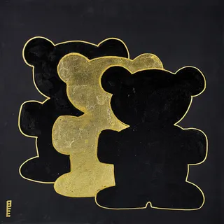 Leinwandbild QUEENCE "Bears II", gold (farbe bild(er): goldfarben), B:30cm H:30cm, Holzrahmen, Leinwand, Bilder, Leinwandbild, Premium-Leinwandstoff, Handarbeit aus Deutschland