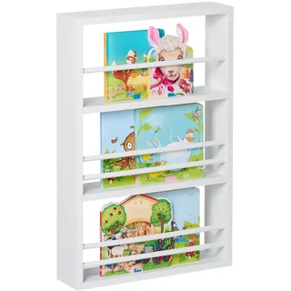 Relaxdays Kinderbücherregal Relaxdays 60 x 40 x 10 cm Kiefer weiß