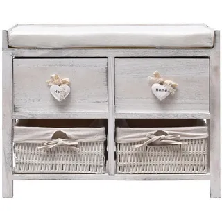 Mobili Rebecca Aufbewahrungsbox Weiß 30/30/46 cm , Holz , Rechteckig , 30x46x30 cm , Esszimmer, Bänke, Sitzbänke