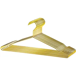 Nature Smile 43,2 cm glänzender Goldener Metall-Kleiderbügel, Anzugbügel, Kleiderbügel mit großen Kerben, 10 Stück, Gold