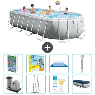 Prism Frame Pool Oval - 610x305x122 cm - 7-teilig S532 - Grau