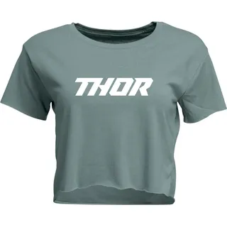 Thor Corp, Crop Top Damen - Grün/Weiß - XL