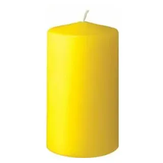 DUNI Stumpenkerzen, Kerze mit ca. 15 Std. Brenndauer, Format: 100 x 50 mm, 1 Karton = 6 x 10 Stück, Farbe: gelb