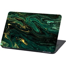 Laptop Folie Cover Abstrakt Klebefolie Notebook Aufkleber Schutzhülle selbstklebend Vinyl Skin Sticker (LP72 grüner Marmor, 17 Zoll)