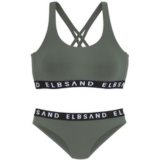 Bild Bustier-Bikini, mit kontrastfarbenen Schriftzügen, grün
