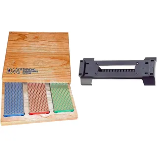 DMT Diamant-Schärfstein in Box aus Hartholz, 15,2 cm / 6 Zoll, Set mit 3 Schärfsteinen in 3 Körnungen, W6EFC & B8250 DuoSharp DuoBase