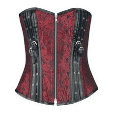 Gothicana by EMP Corset with Straps and Zipper Korsage schwarz rot, Uni, M