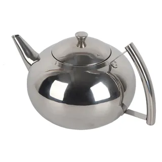 2 l 201 Edelstahl-Teekanne, Kaffee-Teekanne, Wasserkocher mit herausnehmbarem Teesieb