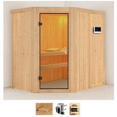Bild Sauna »Swantje«, (Set), 3,6-kW-Plug & Play Ofen mit externer Steuerung beige