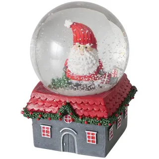 Boltze Home Schneekugel Haus Monti Ø10 cm , Kunststoff , 10x14.4x10 cm , Dekoration, Weihnachtsdekoration