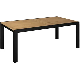 Ambia Garden Gartentisch , Anthrazit, Naturfarben , Holz, Metall , Akazie , massiv , rechteckig , eckig , 200-300x76x110 cm , Holzmöbel, Holztische, Gartentische Holz