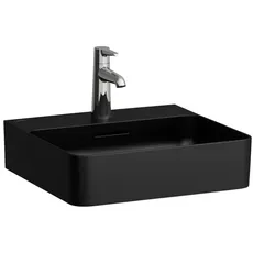 Laufen VAL Handwaschbecken, 1 Hahnloch, ohne Überlauf, 450x420mm, H815281, Farbe: Schwarz Matt