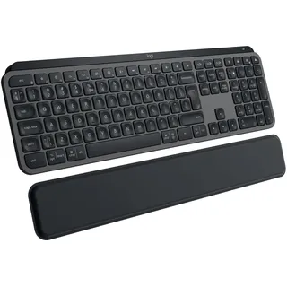 Logitech MX Keys S Plus MX Palm Rest, Graphite schwarz, LEDs weiß, Logi Bolt, USB/Bluetooth, DE (920-011567)