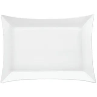 Servierplatte VAN WELL "Platte rechteckig, 45,5 x 33 x 2 cm, 4 Stück", weiß, B:33cm H:2cm L:45,5cm, Steingut, Servierplatten, Servierplatte, spülmaschinen- und mikrowellengeeignet