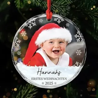 Geschenke Mall Personalisiertes Ornamente - Mein Erstes Weihnachten - Personalisierte weihnachtskugeln, Babys erste Bilder, Erstes Weihnachten Baby (Modell #4)