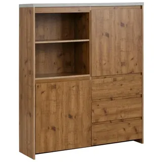 Home Affaire Highboard Maribo, Stauraumschrank im modernen Landhaus-Stil, Breite 125 cm beige