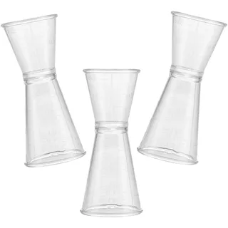 CHICAMPERA Doppeljigger Messbecher Aus Kunststoff Cocktail Messbecher Mit Skala Für Präzises Abmessen Von Getränken Wiederverwendbar Für Bar Party Und Haushalt 3Er Set 3.46X1.73X1.73in