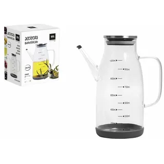 La Mediterránea Ölflasche Silikon Edelstahl Borosilikatglas 1 L