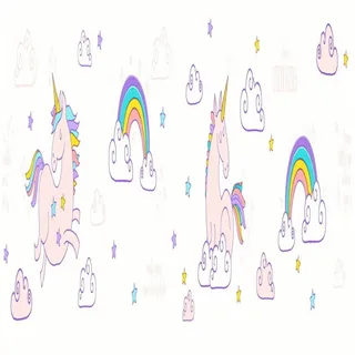 ascreation A.S. Création Borte selbstklebend Einhörner 5 m rosa weiß (369831)