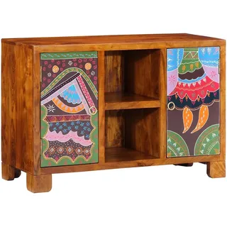 vidaXL Sideboard Mehrfarbig 90x35x60 cm Massivholz Akazie