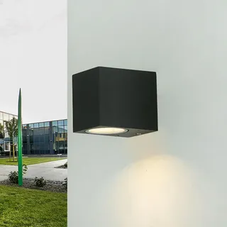 Licht-Erlebnisse Wandstrahler Außen, Außenlampe Anthrazit Downlight, Terrasse, Haus,