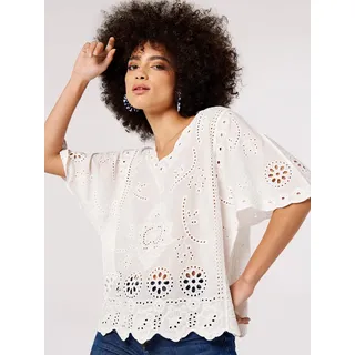 Apricot Spitzenbluse "Bluse" 1 mit Stickereien, weiß