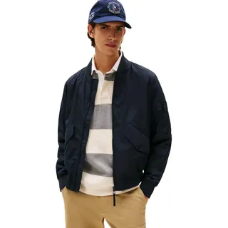 Tommy Hilfiger Herren Bomberjacke Packable mit Baseballkragen, Blau (Desert Sky), S