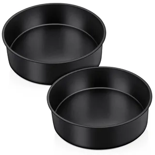 HaWare Backform 2er Set, Antihaft Rund Kuchenform Backformen mit Edelstahlkern, 16cm Kuchenbackform für Geburtstag/Hochzeit/Weihnachten, Ungiftig & Gesund, Leicht zu Lösen