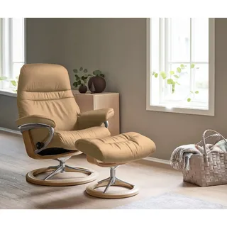Stressless Relaxsessel Sunrise Leder 92 x 105 x 80 cm Beige mit Schlaffunktion