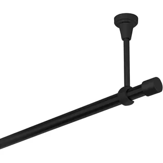 MDEKOR Gardinenstange schwarz 400 cm 1-läufig, 19 mm aus Metall Deckenbefestigung Endstück Kappe