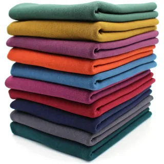 VmG-Store 10x 0,25m Bündchenstoff Set Schlauchware 70cm breit 95% Baumwolle, 5% Elasthan Auswahl Jersey (Bunt, 10er Set)