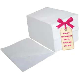LALILL Einweghandtücher 70x40 cm – 100 Stück Handtuch saugstark & weich Vliestücher – Für Baby, Kosmetik, Sauna, Hund, Pflege, Urlaub, Pedikure, Senioren - hygienische Folienverpackung