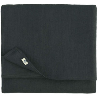 Linen & Cotton Tischdecke Stoff Tischtuch Tischwäsche Hygge - 100% Leinen, Schwarz (140 x 400 cm) Rechteckig Lang für Home Küche Esstisch Cafe Restaurant Hotel Dekoration Party Sommer