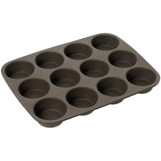 LURCH FlexiForm American Muffins 12fach / Backform für 12 Muffins aus 100% BPA-freiem Platin Silikon, braun