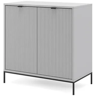 Vicco Kommode Eliza, Grau, 42 x 81.2 cm mit 2 Türen , Holzwerkstoff , 3 Fächer , Rechteckig , 42x81.2x80 cm , Kleinmöbel, Kommoden, Kommoden