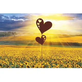 Ferrum Art Design Gartenstecker 2 Herzen 124 cm Edelrost