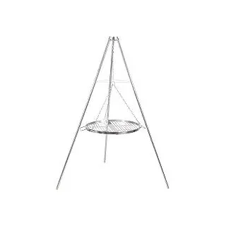 REDCAMP Schwenkgrill mit Grillrost, inkl Ketten Höhenverstellbar Höhe Edelstahl-Camping schwenkgrill edelstahl mit rundem Grillrost und Tragetasche für Outdoor-BBQ, Silber