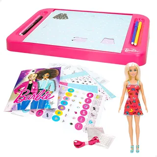 Lisciani - BARBIE - Modezeichnungen Atelier, mit enthaltener Puppe - Kreativspiel für Kinder ab 4 Jahren - Lernen Sie mit BARBIE zu zeichnen - Hergestellt in Italien