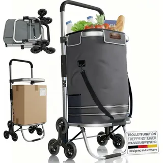 Juskys 3in1 Einkaufstrolley Treppensteiger Grau