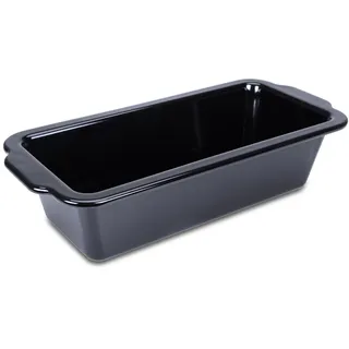 Städter Brotbackform EMAILLE Black Edition, 26 x 11,5 x 7,5 cm, Emailliert & Schnittfest, Kastenform für Sauerteig, Backform temperaturbeständig bis 300°C, PFAS frei