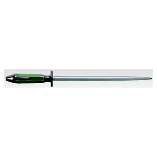 F. DICK Fleischerstahl 30 cm (Griff grün/schwarz, runder Wetzstahl mit 2 K-Griff, Oberflächenhärte über 65° HRC, Schleifstein für Kochmesser)