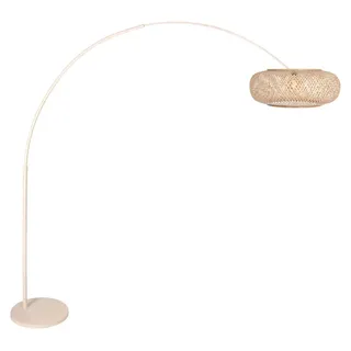 Steinhauer - stehlampe - Sparkled Light - beige natürlich - bambus metall - bogenlampe - E27 - 4319CR - Beige