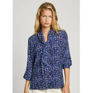 Pepe Jeans für Damen. PL304973 Bluse Arisa blau (M), Lässig, Viskose, Langarm