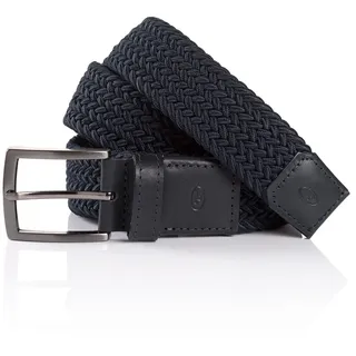 Flechtgürtel TOM TAILOR "TTJAMIE", Herren, Gr. 105, blau, Materialmix, unifarben, Gürtel Flechtgürtel, 3,5 cm breiter Flechtgürtel, Casual Look, bis Gr. 120