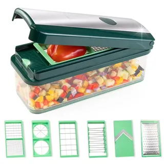 Genius Nicer Dicer Exclusive Gemüsereibe 15-tlg. Grün
