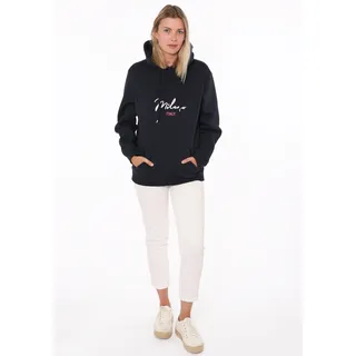 Zwillingsherz Kapuzensweatshirt mit "Amore"-Schriftzug und Herzchen am Rücken blau