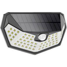 Amzxart Solarlampen für Außen, 64 LED Solarlampen für Außen mit Bewegungsmelder, 3-Modi-Wandleuchte, wasserdicht, Auto ON/OFF, 2000mAH helles weißes Licht für Garage Garten Yard Pathway