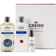 Cremo - Grooming Gift Set Kit For Men | Shower Gel | 2 in 1 Shampoo and Conditioner | Face Moisturiser, clear