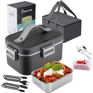 Elektrische Lunchbox - Warmhaltebox 1,8 l - 75 W - 220 V - Einsatz aus Edelstahl - Tragbarer Speisenwärmer